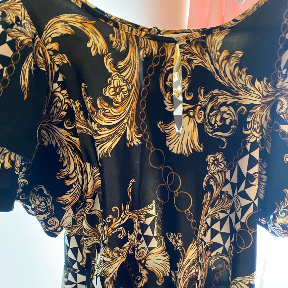Black and gold dress